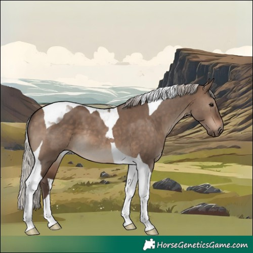 Horse Color:Silver Brown Dun Tobiano