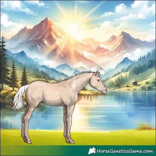 Horse Color:White Spotted Silver Sable Champagne Dun 