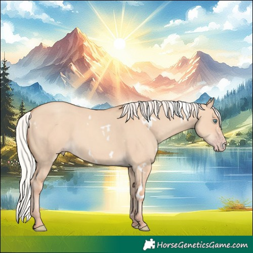 Horse Color:White Spotted Silver Sable Champagne Dun 