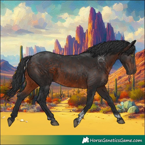 Horse Color:Brown Tobiano Rabicano