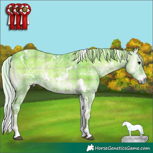 Horse Color:Watercolor Plaid  White Spotted Silver Blue Onyx Ice 