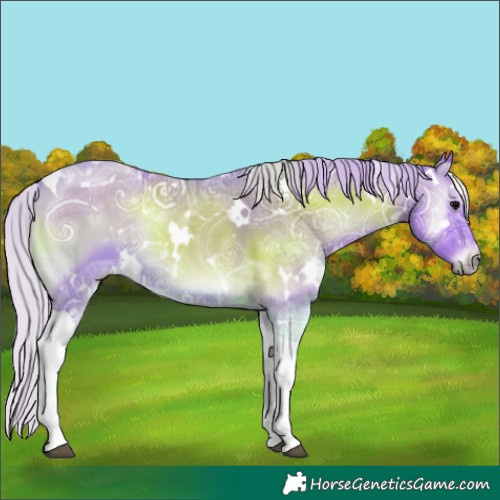Horse Color:Watercolor White Spotted Silver Blue Onyx Ice Tobiano 