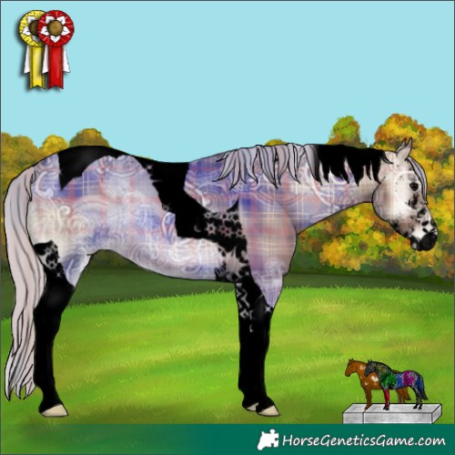Horse Color:Void Plaid  Silver Blue Onyx Ice Sabino Tobiano 