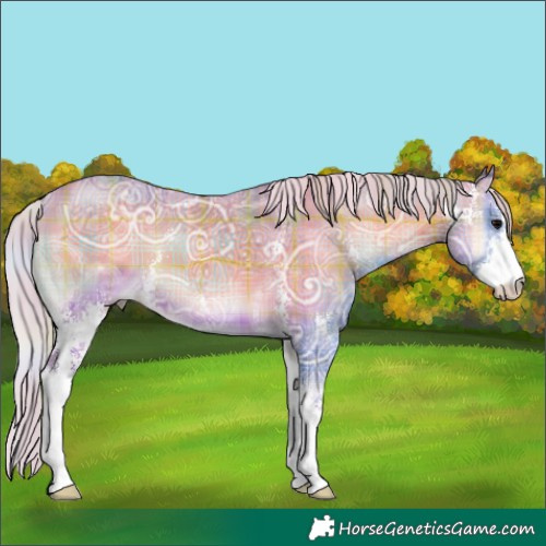 Horse Color:Watercolor Plaid Silver Blue Onyx Ice Sabino