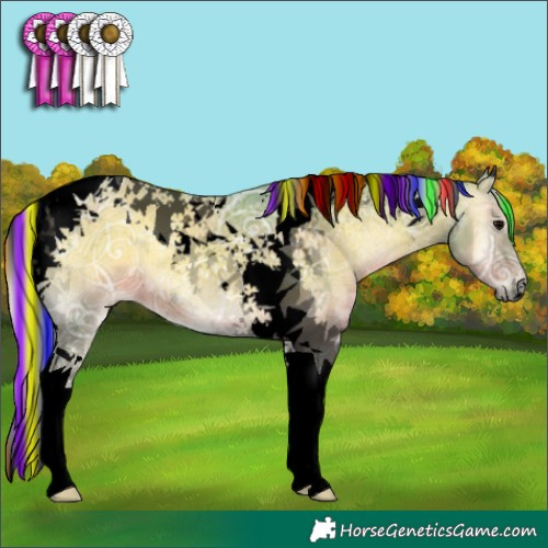 Horse Color:Void Painted Watercolor Silver Blue Onyx Ice Tobiano 
