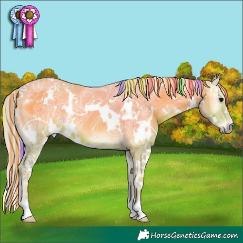 Horse Color:Painted Watercolor White Spotted Silver Blue Onyx Ice