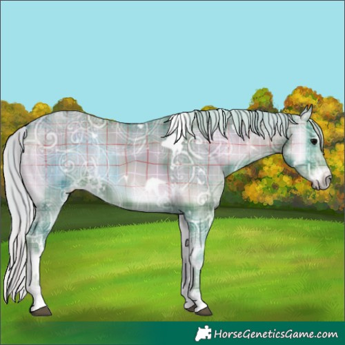 Horse Color:Watercolor Plaid  White Spotted Silver Blue Onyx Ice 