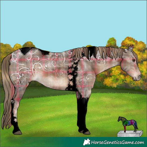 Horse Color:Void Plaid  Liver Chestnut Ice Tobiano 