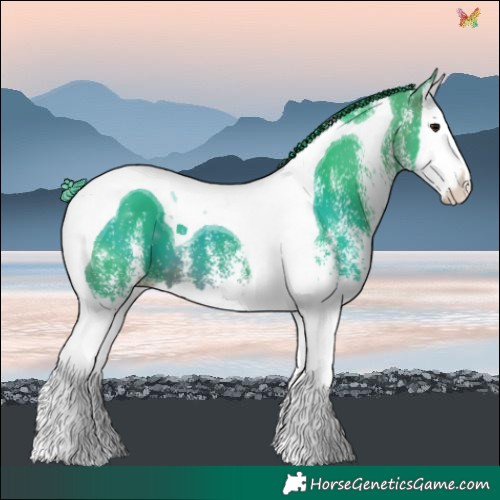 Horse Color:Watercolor White Spotted Brown Splash Tobiano 