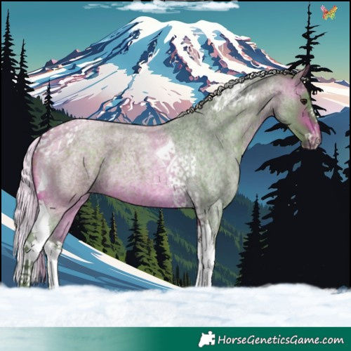 Horse Color:Watercolor Silver Brown Roan Splash Tobiano