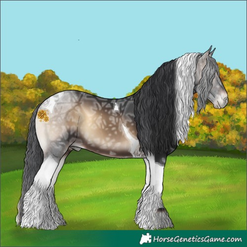 Horse Color:Brown Ice Onyx Tobiano 