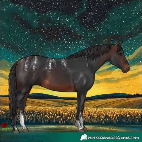 Horse Color:Powder White Brown Rabicano 