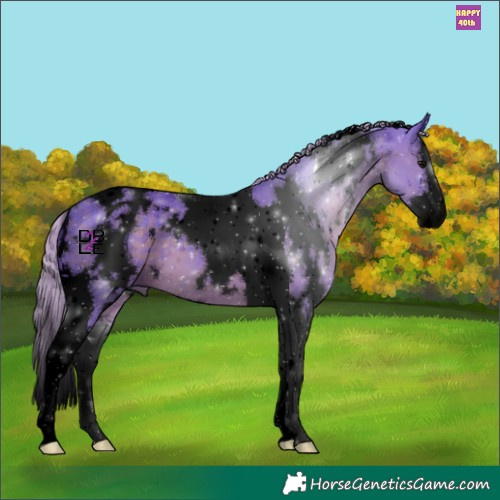 Horse Color:Void Watercolor White Spotted Silver Black Splash Tobiano