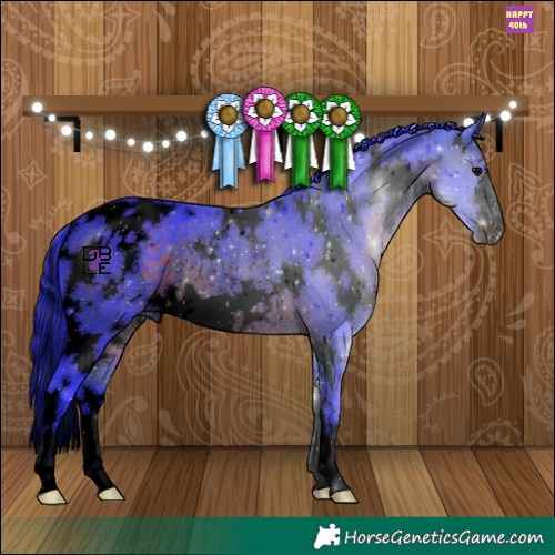 Horse Color:Void Watercolor White Spotted Brown Rabicano 