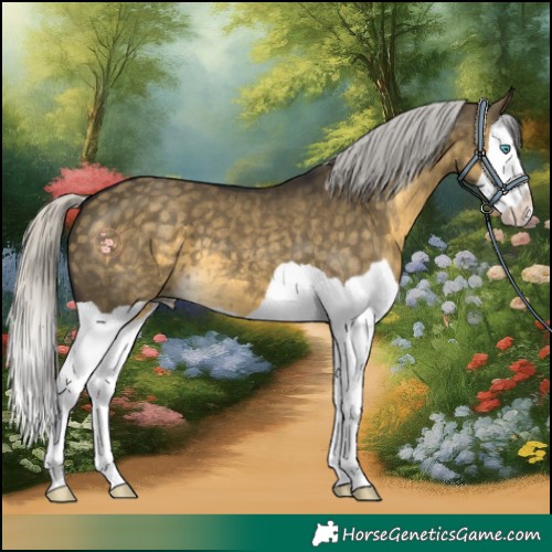 Horse Color:Silver Buckskin Dun Mushroom Splash