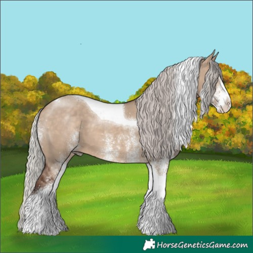 Horse Color:White Spotted Silver Brown Dun Tobiano 