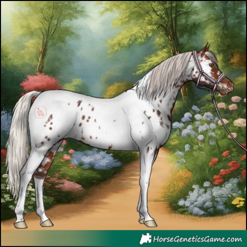 Horse Color:White Spotted Silver Brown Tobiano Near Leopard 