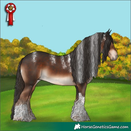 Horse Color:Powder White Liver Chestnut Tobiano