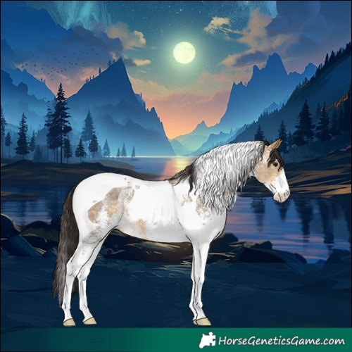 Horse Color:White Spotted Buckskin Dun Tobiano
