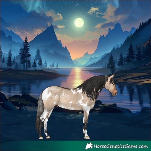 Horse Color:White Spotted Bay Dun Rabicano 