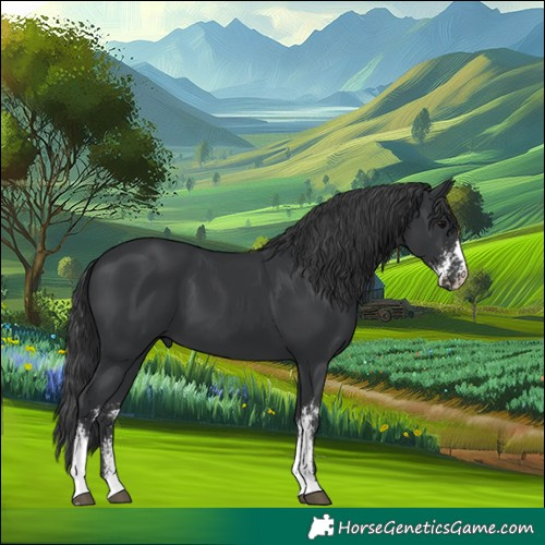 Horse Color:Black Sabino 