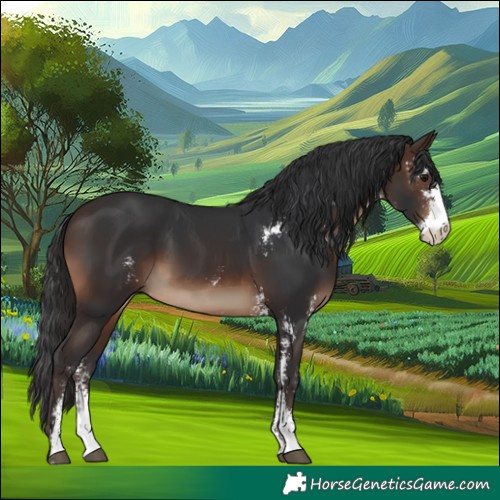 Horse Color:Brown Sabino