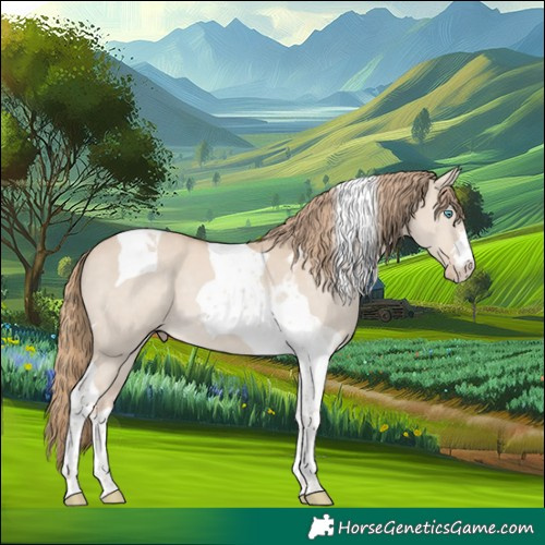 Horse Color:Smoky Creme Dun Tobiano