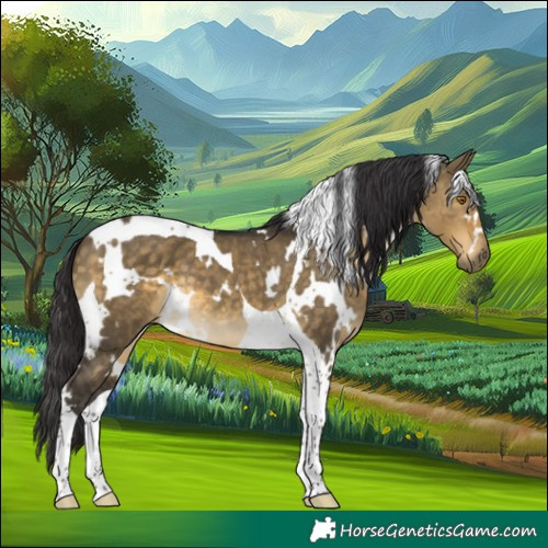 Horse Color:White Spotted Buckskin Dun Tobiano