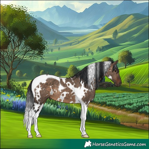 Horse Color:White Spotted Brown Dun Tobiano