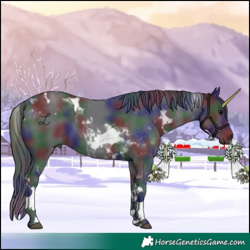 Horse Color:Nacre Black Tobiano 