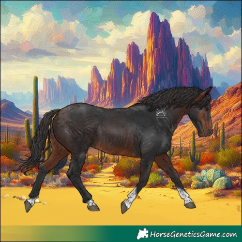Horse Color:Bay Tobiano Rabicano