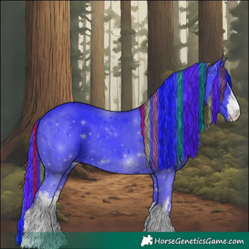 Horse Color:Painted Watercolor White Spotted Black