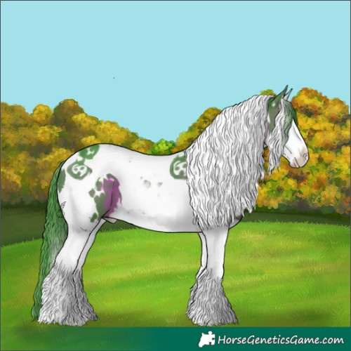 Horse Color:Watercolor White Spotted Brown Splash Tobiano 