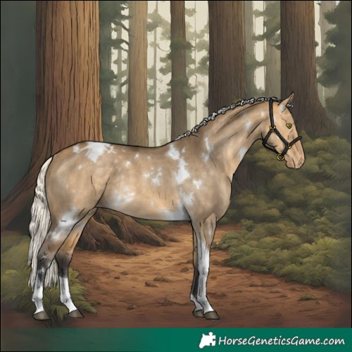 Horse Color:White Spotted Silver Buckskin Dun Tobiano Blanket Rabicano