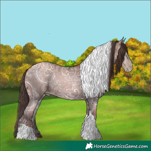 Horse Color:Gray Liver Chestnut Ice Pearl Tobiano Rabicano