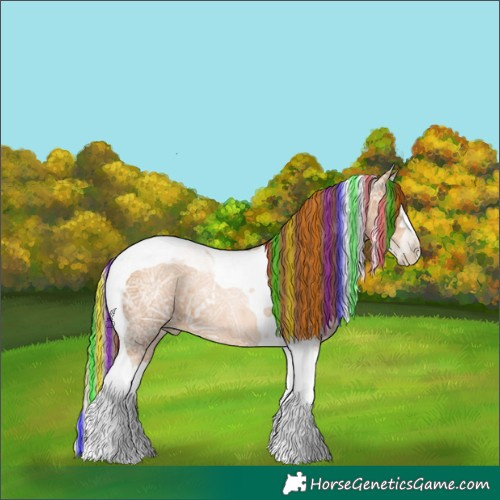 Horse Color:Gray Painted Gold Champagne Ice Pearl Splash Tobiano