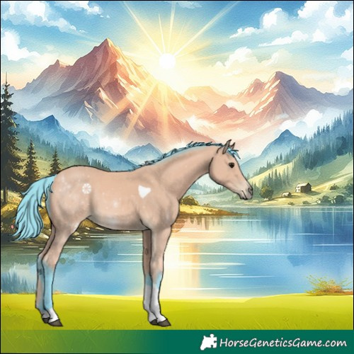 Horse Color:Watercolor Buckskin Tobiano 