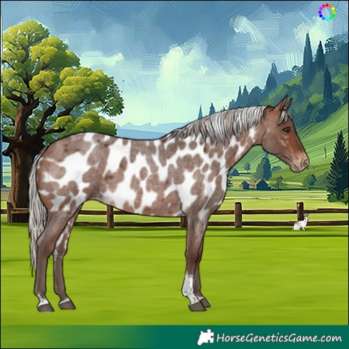 Horse Color:Silver Bay Roan Tobiano Skewed Appaloosa