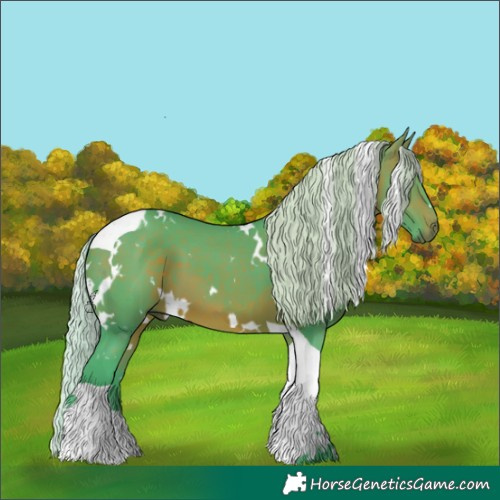 Horse Color:Watercolor White Spotted Silver Bay Tobiano 