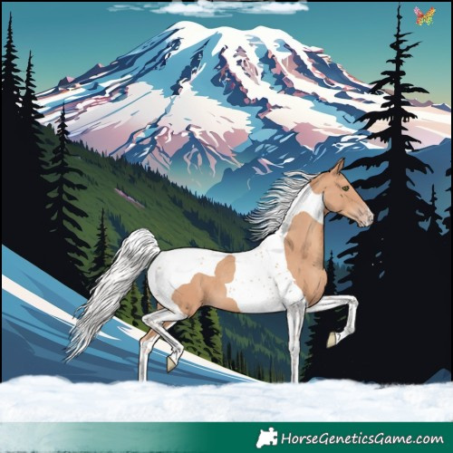 Horse Color:Silver Classic Champagne Tobiano 