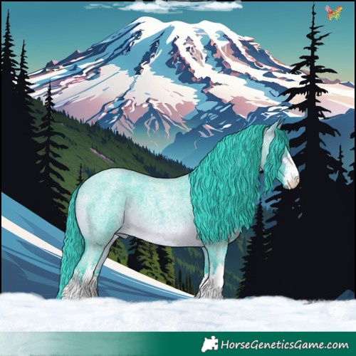 Horse Color:Watercolor White Spotted Bay Roan