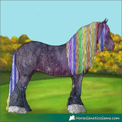 Horse Color:Painted Watercolor Silver Bay Ice