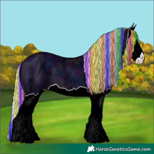 Horse Color:Painted Watercolor Midnight Silver Bay Ice Splash