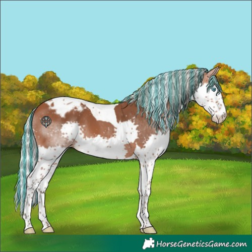Horse Color:Painted Silver Brown Splash Tobiano Varnish 