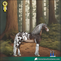 Horse Color:Powder White Silver Brown Tobiano Skewed LP Spotted 