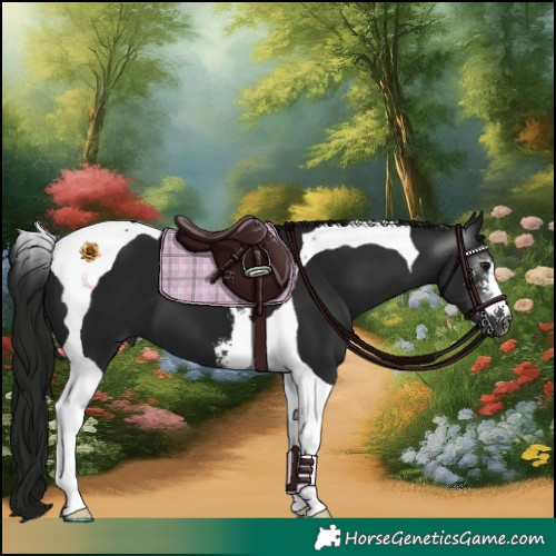 Horse Color:Gray Black Sabino Tobiano