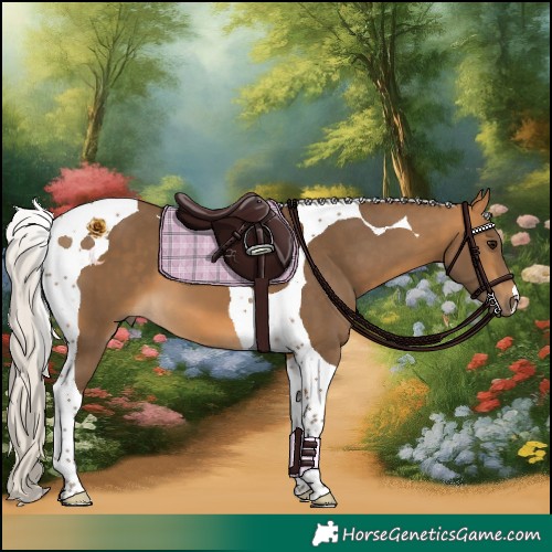 Horse Color:Silver Buckskin Tobiano