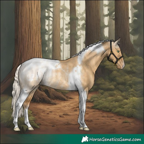Horse Color:Palomino Dun Tobiano Blanket Rabicano