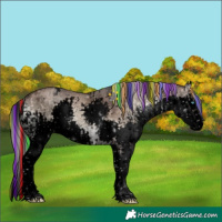 Horse Color:Void Painted Sable Champagne Ice Onyx Splash Tobiano and Void Painted White Spotted Silver Bay Ice Onyx Splash
