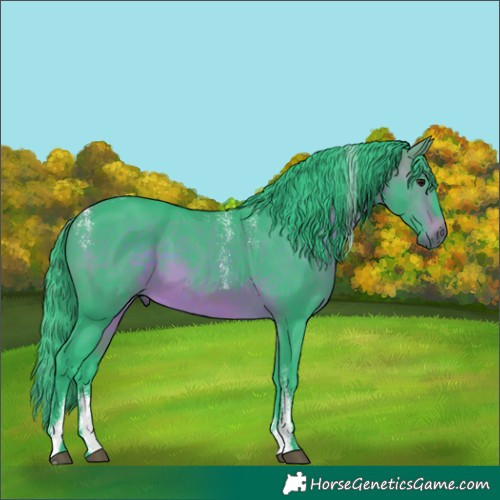 Horse Color:Powder White Watercolor Brown